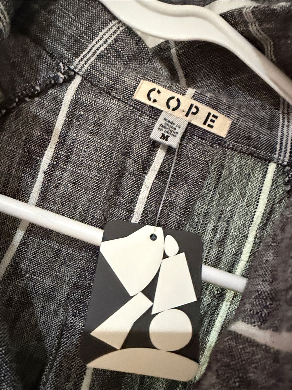 COPE Striped Button-Front Jacket in Charcoal & White - Picture 2 of 2